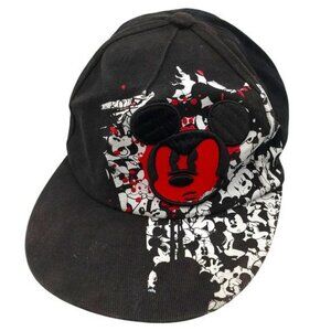 Disney Parks Hat Mickey Mouse Mad Skater Graffiti Hip Hop Fitted Youth Black Red